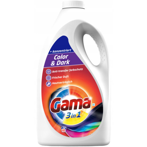 Гель для стирки Gama Color & Dark Для цветного и темного белья 3.735 л (8435495845515) – Gama