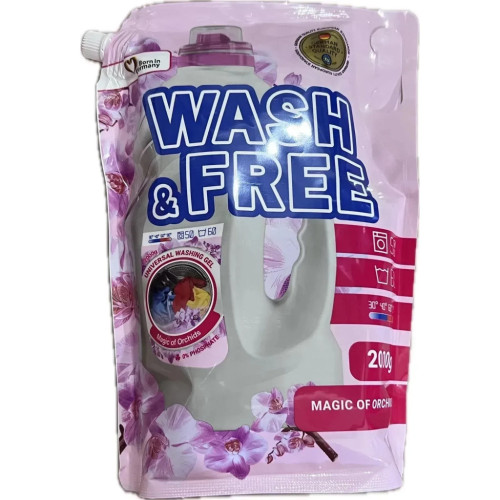 Гель для стирки Wash&Free Универсальный Магия орхидей Дой-пак 2 кг (4823128005865) – Wash&Free