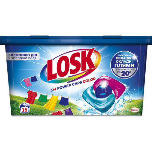 Капсулы для стирки Losk 3+1 Power Caps Color 15 шт. (9000101803457) – Losk
