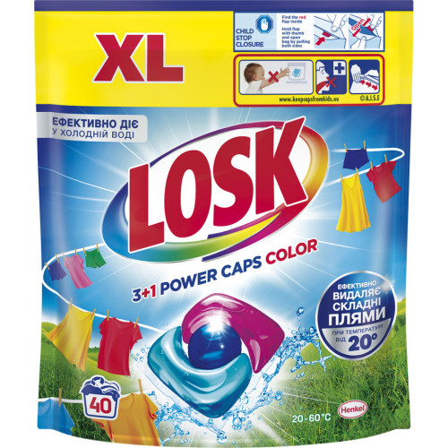 Капсулы для стирки Losk 3+1 Power Caps Color 40 шт. (9000101802016) – Losk