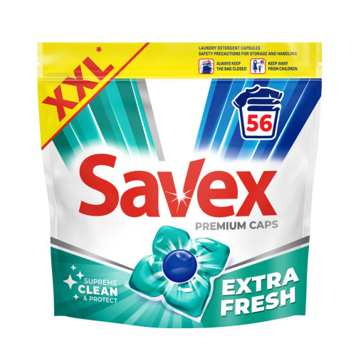 Капсулы для стирки Savex Premium Caps Extra Fresh 56 шт. (3800024048159) – Savex