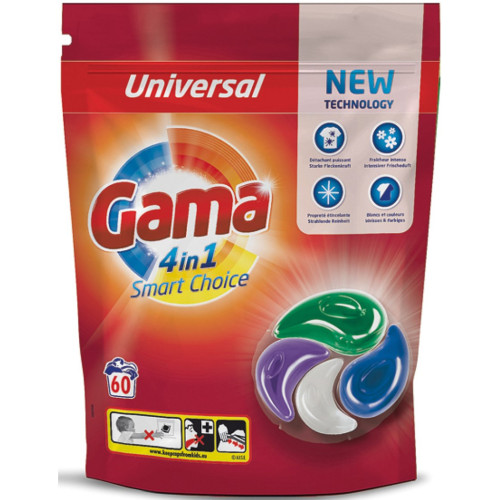 Капсулы для стирки Gama 4 in 1 Universal 60 шт. (8435495836728) – Gama