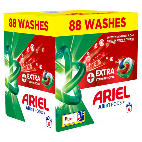 Капсулы для стирки Ariel Pods+ All-in-1 Extra Stain Removal Экстрасила выведение пятен 88 шт. (8700216764353) – Ariel (вид 1)