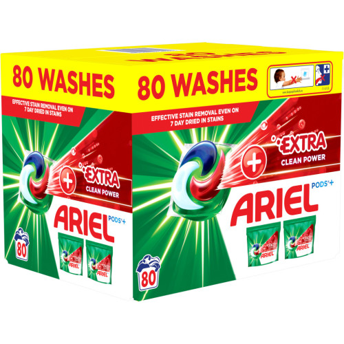 Капсули для прання Ariel Pods All-in-1 + Сила екстраочищення 80 шт. (8700216580991) – Ariel (вид 1)