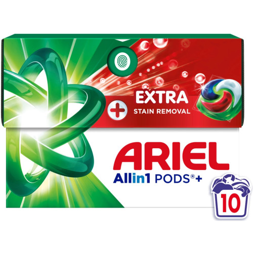 Капсулы для стирки Ariel Pods+ All-in-1 Extra Stain Removal Экстрасила выведение пятен 10 шт. (8700216764704) – Ariel