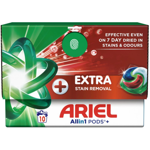 Капсулы для стирки Ariel Pods+ All-in-1 Extra Stain Removal Экстрасила выведение пятен 10 шт. (8700216764704) – Ariel (вид 1)