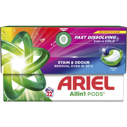Капсули для прання Ariel Pods All-in-1 Color Для кольорового 22 шт. (8700216765336) – Ariel
