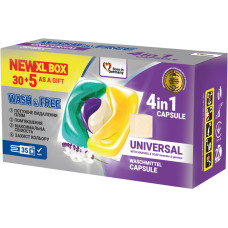 Капсули для прання Wash&Free Universal Жасмин та лаванда з марсельським милом 35 шт. (4823128001713)