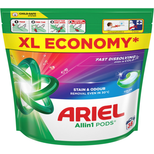Капсули для прання Ariel Pods All-in-1 Color Для кольорового 38 шт. (8700216765268) – Ariel