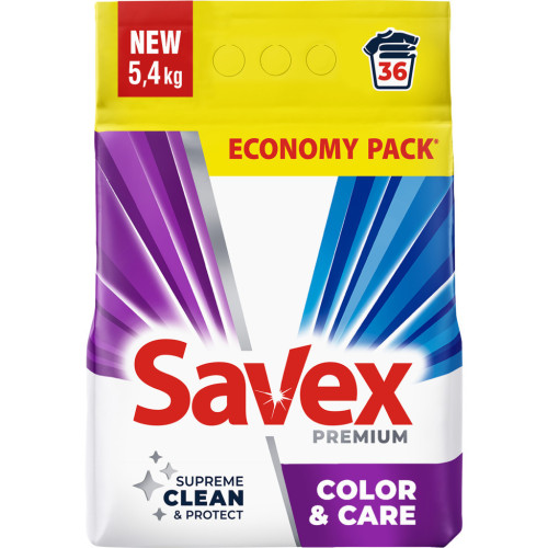 Стиральный порошок Savex Premium Color & Care 5.4 кг (3800024047947) – Savex