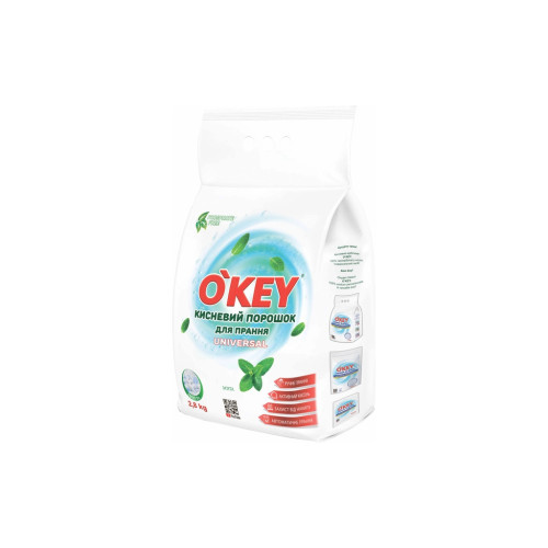 Стиральный порошок O'KEY Universal Кислородный Мята 2.8 кг (4820049384833) – O'KEY