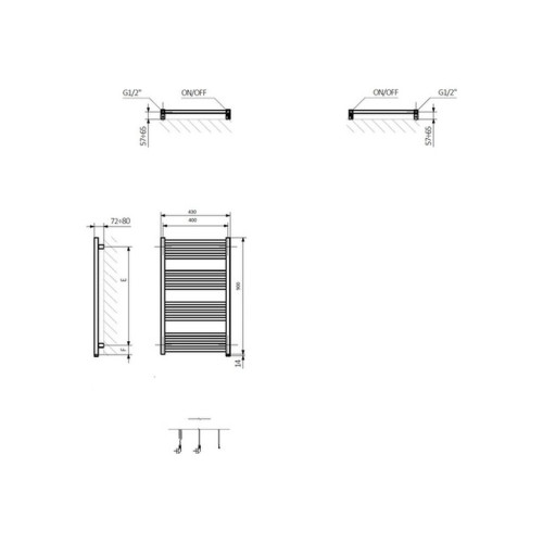 Полотенцесушитель Terma Fiona One 900х430 (WWFIE090043K9M5E1U) – Terma (вид 1)