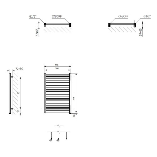 Сушарка для рушників Terma Marlin One 780x530 (WWMRN078053KS96E8P) – Terma (вид 1)