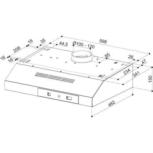 Вытяжка кухонная Faber 741 Base W A60, білий (300.0557.477) – Faber (вид 1)