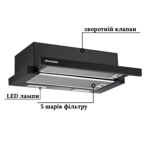 Витяжка кухонна GRANADO Telde 602-450 black (GCH316211) – GRANADO (вид 2)