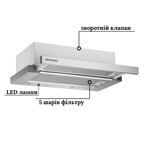 Витяжка кухонна GRANADO Telde 602-450 inox (GCH316277) – GRANADO (вид 2)
