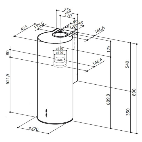 Вытяжка кухонная Faber Cylindra Plus Bk Matt A37 (335.0606.998) – Faber (вид 2)