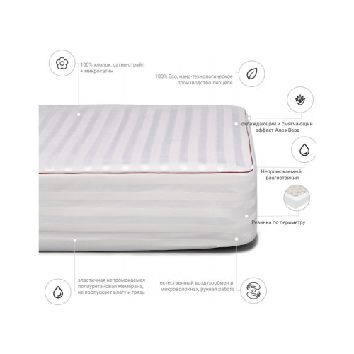 Наматрасник MirSon Deluxe Тенсель (Modal) Aloe Vera 316 (2200000355706) – MirSon (вид 1)
