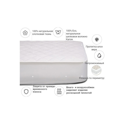 Наматрацник MirSon Natural Line Стандарт Silk Aloe Vera 979 (2200000839121) – MirSon (вид 2)