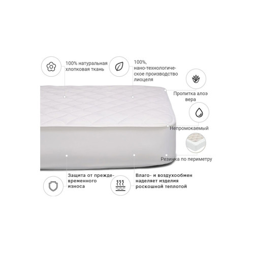 Наматрацник MirSon Natural Line Стандарт Tencel Aloe Vera 985 (2200000840639) – MirSon (вид 2)