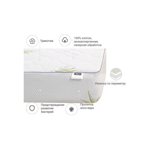 Наматрасник MirSon №1001 Alberto Eco Aloe Vera (2200001491427) – MirSon (вид 2)