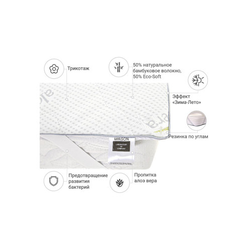Наматрацник MirSon №1029 Alberto Bamboo Seasons Aloe Vera (2200001504714) – MirSon (вид 1)