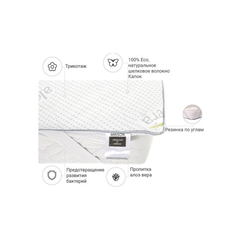 Наматрасник MirSon №1036 Alberto Silk Aloe Vera (2200001505421) – MirSon (вид 1)