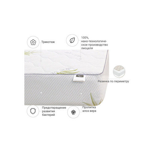 Наматрасник MirSon №1052 Alberto Тенсель (Modal) Strong Aloe Vera (2200001509115) – MirSon (вид 2)