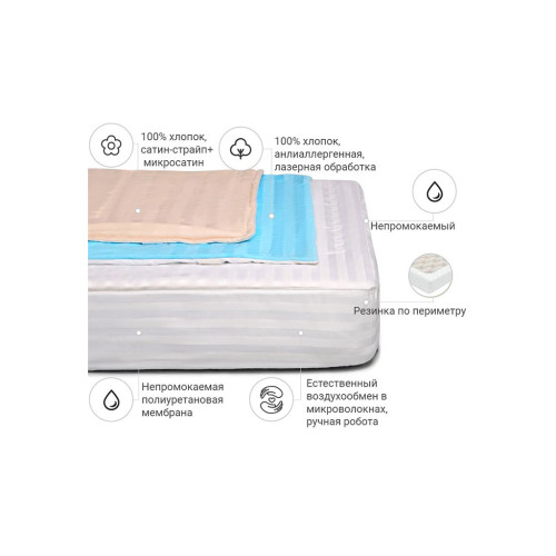 Наматрасник MirSon антиаллергенный Royal Pearl Waterproof Eco 233/3 1 (2200000378927) – MirSon (вид 1)