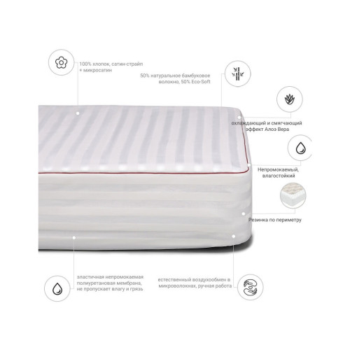 Наматрацник MirSon бамбуковий DeLuxe Bamboo Aloe Vera 286 (2200000347077) – MirSon (вид 1)