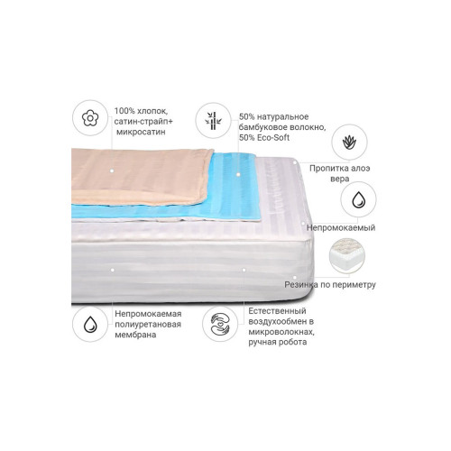 Наматрасник MirSon бамбуковый Royal Bamboo Aloe Vera 289/3 2 (2200000348111) – MirSon (вид 1)