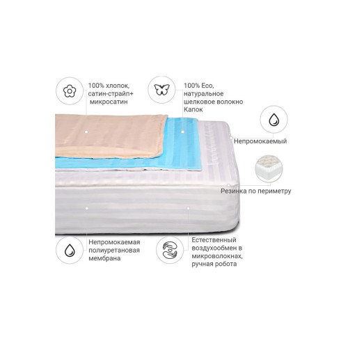 Наматрасник MirSon шелковый Royal Silk 303/3 (2200000374295) – MirSon (вид 1)