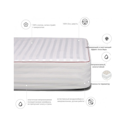 Наматрацник MirSon вовняний DeLuxe Woollen Aloe Vera 246 (2200000374080) – MirSon (вид 1)