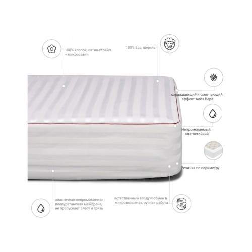 Наматрасник MirSon шерстянной DeLuxe Woollen Aloe Vera 246 (2200000336880) – MirSon (вид 1)