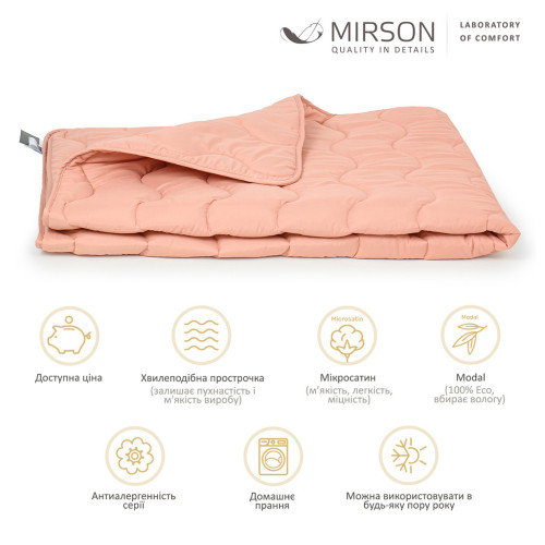 Ковдра MirSon антиалергенна з тенселем всесезонна №1732 Eco Light Coral 110x140 см (2200003709469) – MirSon (вид 1)