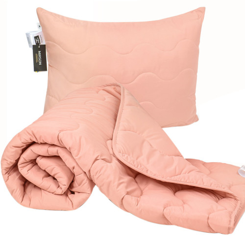 Одеяло MirSon Набор хлопковый Всесезонный №1747 Eco Light Coral Одеяло 172x205 + подушка 50x70 средняя (2200003710755) – MirSon