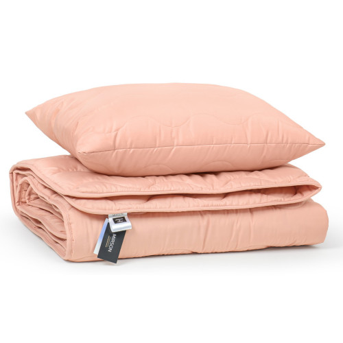 Одеяло MirSon Набор хлопковый Всесезонный №1747 Eco Light Coral Одеяло 172x205 + подушка 50x70 средняя (2200003710755) – MirSon (вид 4)