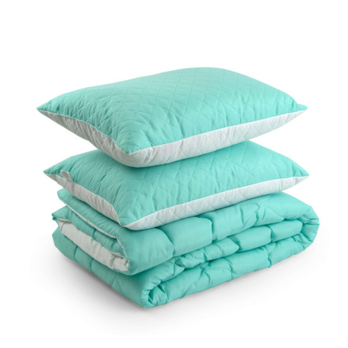Одеяло Руно набор одеяло 200х220+2 подушки 50х70 силиконовые Бирюзовый (К_925.52СЛ200_Бірюзовий) – Руно