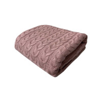 Плед Прованс Глория 190х220 косы Пепелисто-розовый (14600)