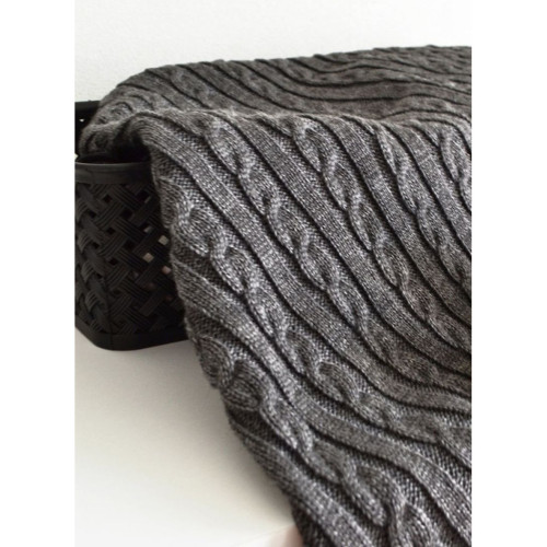 Плед Прованс Soft косы Графит 90x130 см (12252) – Прованс