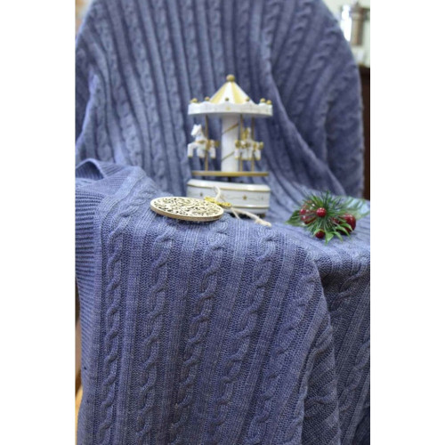 Плед Прованс Soft коси Синій меланж 90x130 см (11681) – Прованс (вид 1)