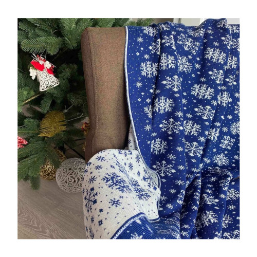 Плед Прованс Сніжинка 100х150 Синій (4823093435209) – Прованс (вид 1)