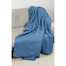 Плед Прованс вязаный Sweet Home Kosa васильковый 130х170 см (4823093444874)
