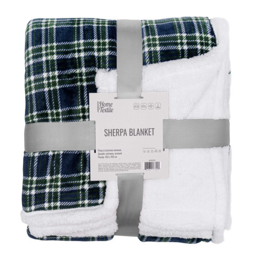Плед Ardesto Sherpa 160х200см, 100% полиэстер, клетка, зеленый (ART0202SH) – Ardesto