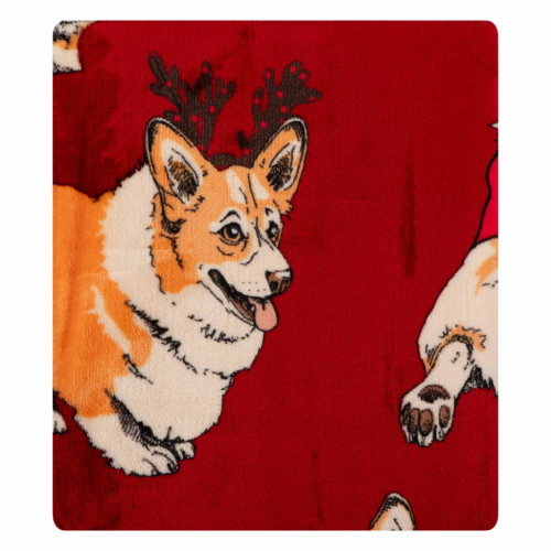 Плед Ardesto Christmas Flannel 160х200см, 100% поліестер, різдвяні коргі (ART0119PB) – Ardesto
