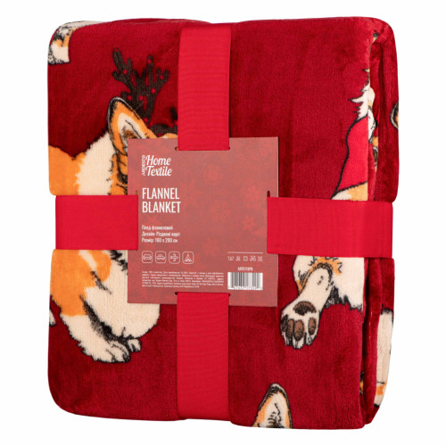 Плед Ardesto Christmas Flannel 160х200см, 100% поліестер, різдвяні коргі (ART0119PB) – Ardesto (вид 1)