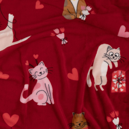 Плед Ardesto Flannel 160х200см, 100% поліестер, котики з сердечками (ART0124PB) – Ardesto (вид 2)