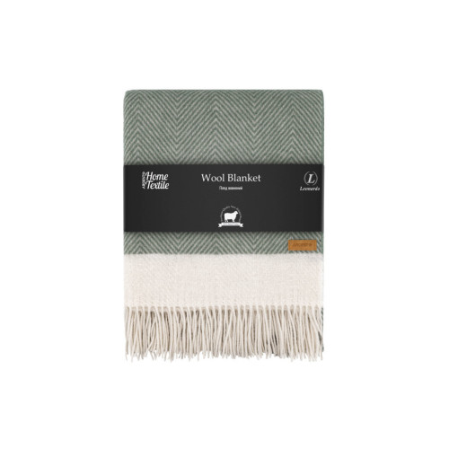 Плед Ardesto Leonardo Bianco 100% вовна 140x200 см зелений (ART0504LB) – Ardesto