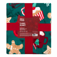 Плед Ardesto Christmas Flannel 100% поліестер, різдвяні смаколики 160х200 см (ART0122PB)