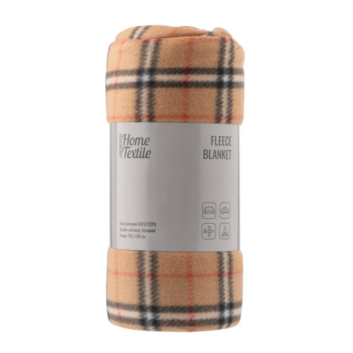 Плед Ardesto Fleece 100% поліестер, клітинка, бежевий 130х160 см (ART0722PB) – Ardesto